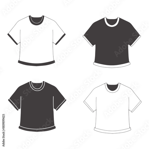 Basic T-Shirt Outlines for Apparel Design