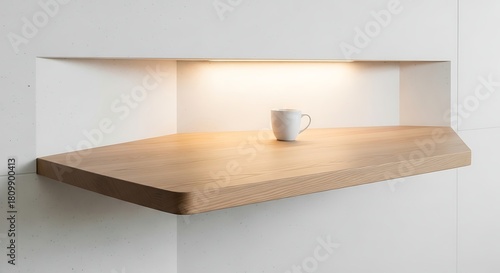 Wallpaper Mural Modern minimalist floating shelf with a built-in light and a mug Torontodigital.ca