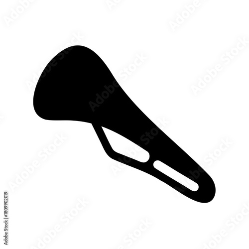 Bicycle saddle silhouette icon, bike seat isolated design