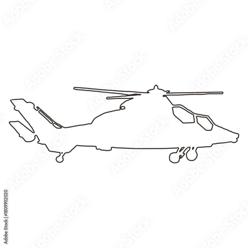 Helicopter illustration outline