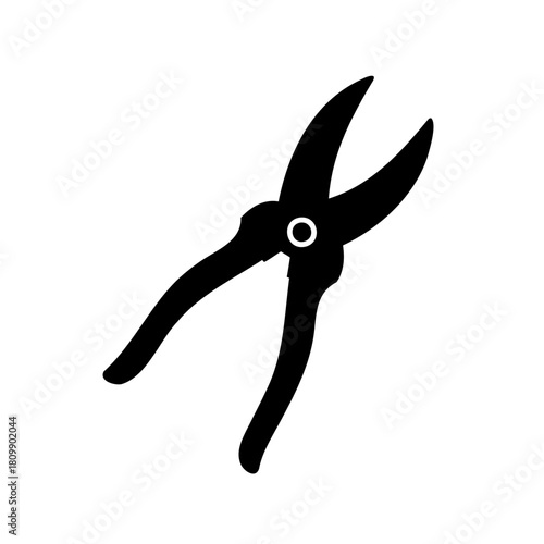 Pruning shears gardening tool black silhouette icon design