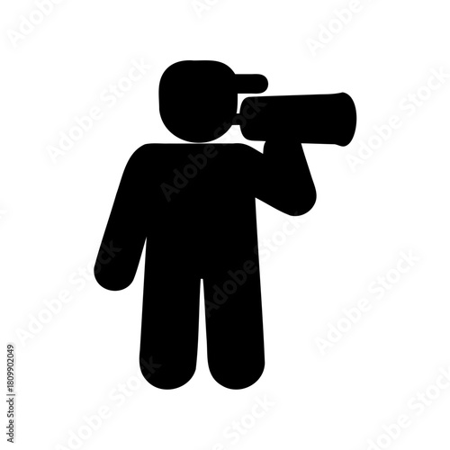 Cameraman icon capturing video or photos, generic graphic