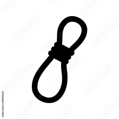 Classic black knot illustration: a hangman's loop icon