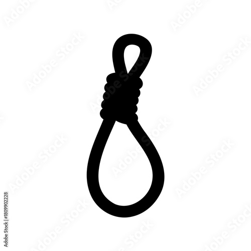 Classic hangman's noose black silhouette vector illustration