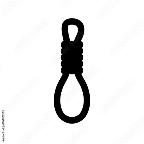 Hangman's noose icon: graphic symbol of despair and threat