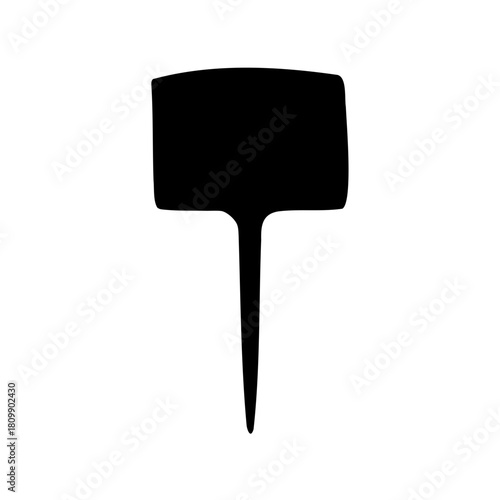 Minimalist black garden plant marker label silhouette symbol
