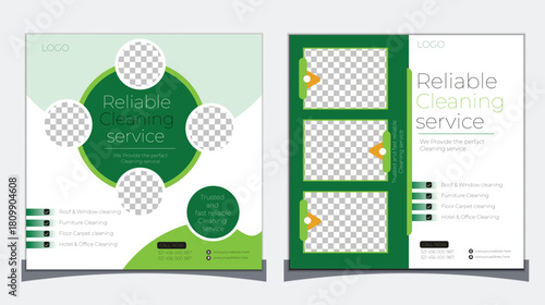 cleaning service social media post design template  and instagram promotion social media post and web banner design template