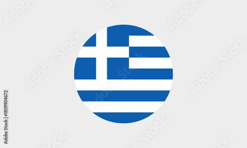 Flagge Griechenland – Professionelles rundes Icon mit korrekter Farbdarstellung