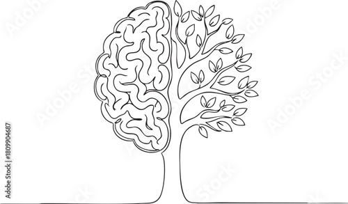 Cultivate your mind with nature's wisdom a growth mindset illustration symbolizing learning, knowledge, and intellectual development in a thought-provoking design