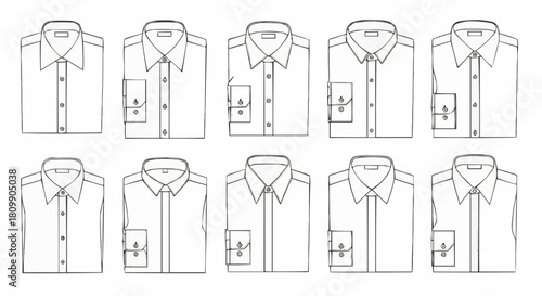Collection of Folded Dress Shirts - A Fashionable Wardrobe Essential.