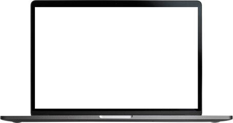 Laptop Mockup Front View isolated on transparent background
