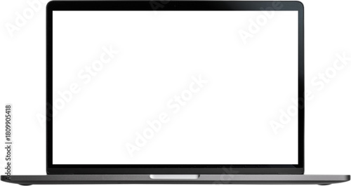 Laptop Mockup Front View isolated on transparent background
