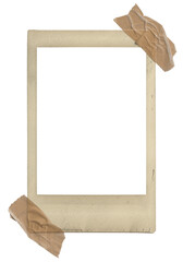 Vintage Instant Photo Film with Sticky Tape isolated on transparent background