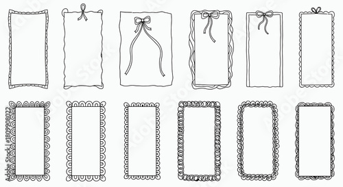 Collection of Decorative Hand-Drawn Borders and Frames for Creative Projects and Design Elements