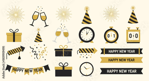 New Year's Eve Party Icon Set