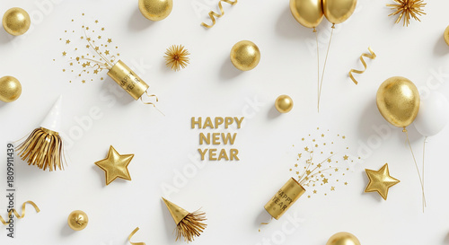 New years celebration background with gold elements