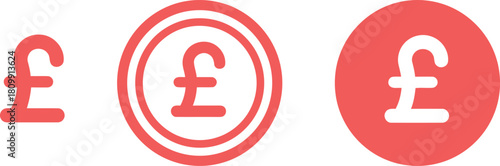 pound, sterling, currency, symbol, coin, money, finance, banking, illustration, icon, graphic, design, red, savings, investment, wealth, economy, payment, exchange, trade, collection, fund, monetary, 