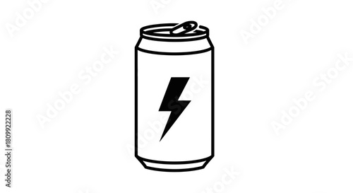 Energy Drink Can Icon: Power and Refreshment Symbol