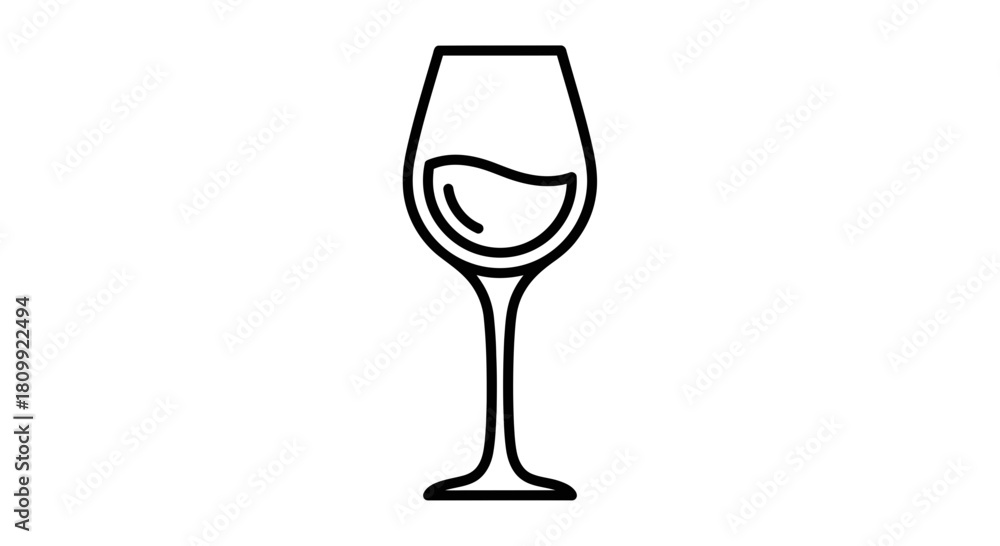 Naklejka premium Wine Glass Icon: Elegant Beverage Symbol