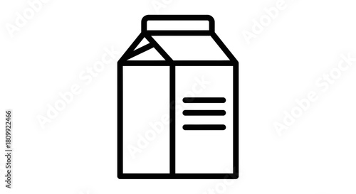 Milk Carton Box Icon: Dairy Food and Beverage Container