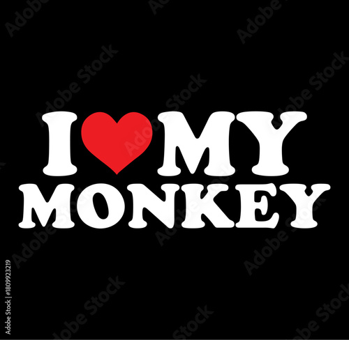Expressing affection for a beloved monkey with a charming and simple silhouette design perfect for various creative projects