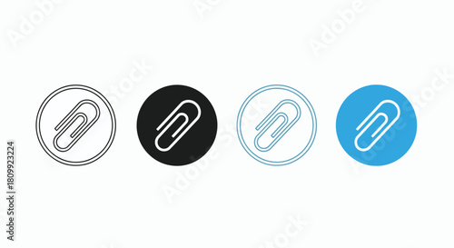Paper clip icons in different styles