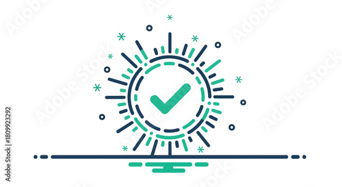 Check mark with burst