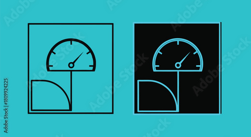 Illustration of two scales on a teal background, one in black and one in blue