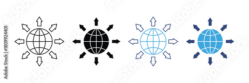 Global network connection icon. World expansion icon set. vector illustration