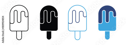 Ice cream bar icon set. popsicle icon set. vector illustration