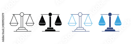 Balance scale icon set. vector illustration. Law icon. justice measure symbol 