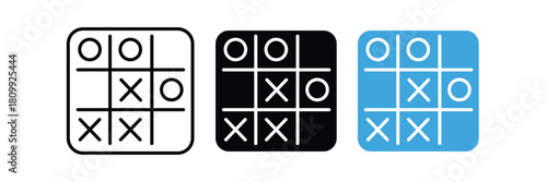 Tic tac toe game icon set. vector illustration. Play puzzle symbol