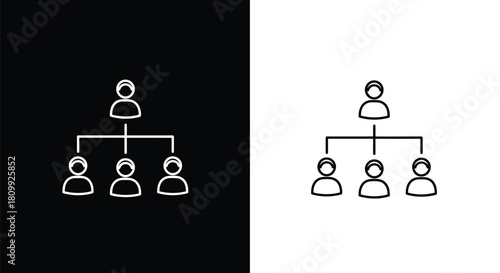 Organization chart icon for business management