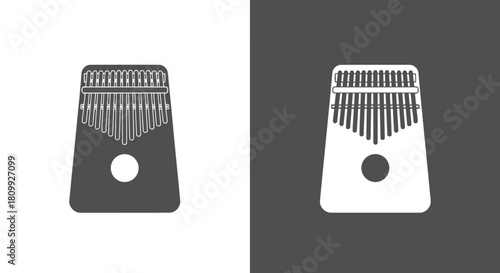 Kalimba musical instrument with black and white
