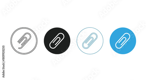 Illustration of paperclip in different styles