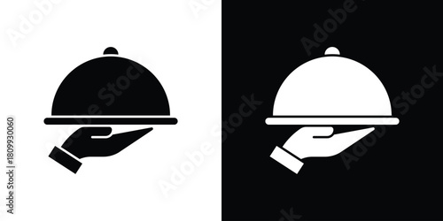 Hand holding tray icon - perfect for UI UX design