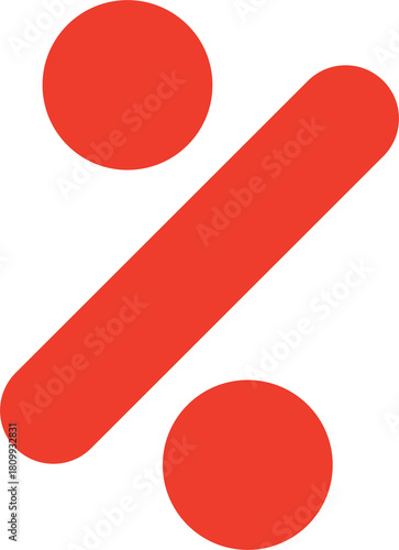 Minimal Red Percent Symbol Icon – Modern Discount Label Graphic