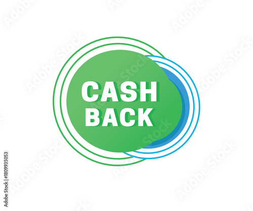 Cash back seal for banner illustration art colourful. Eps vector