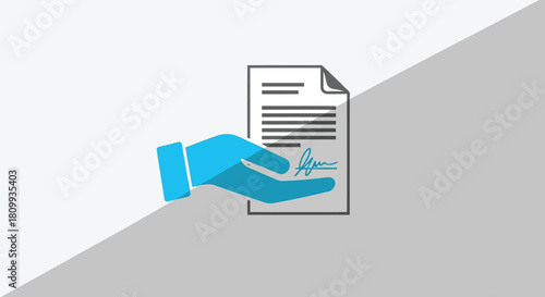 Hand signing document icon symbolizing agreement and contract signing