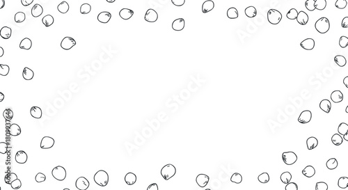 Hand-drawn floral border design featuring a whimsical outline of petals, suitable for invitations and decorative projects