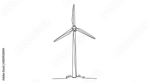 Sleek wind turbine artwork embodies sustainable energy solutions, perfect for eco-conscious designs and environmental projects using clean power