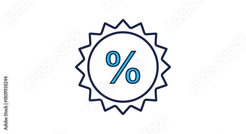 Discount percentage icon with jagged border
