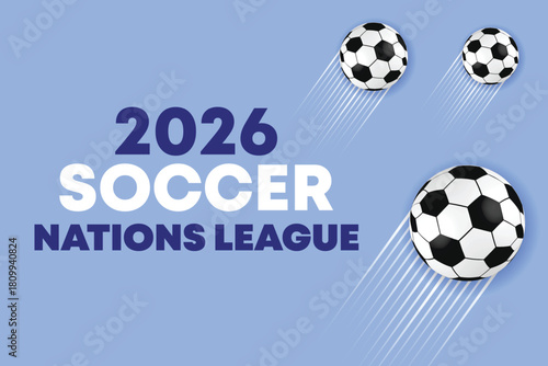 2026 Soccer Nations League Light Blue Clean Modern Sports Banner Design