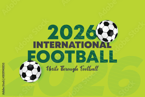2026 International Football League Poster with Bright Neon Green Energy
