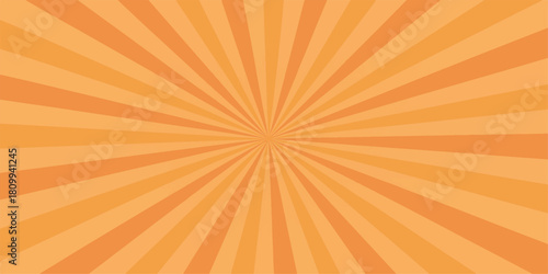 An abstract sunburst illustration of orange and yellow rays creates a warm summer vector design