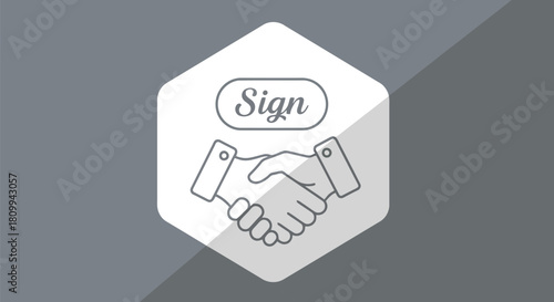 Handshake icon representing agreement and signing a contract or partnership