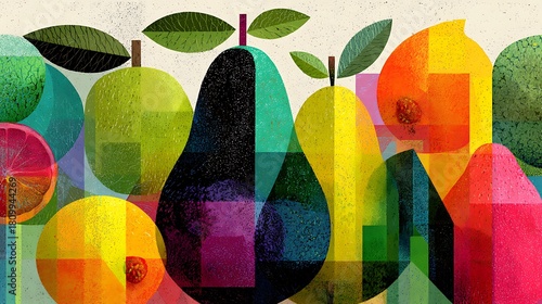 Creative abstract tropical fruit artwork high resolution picture