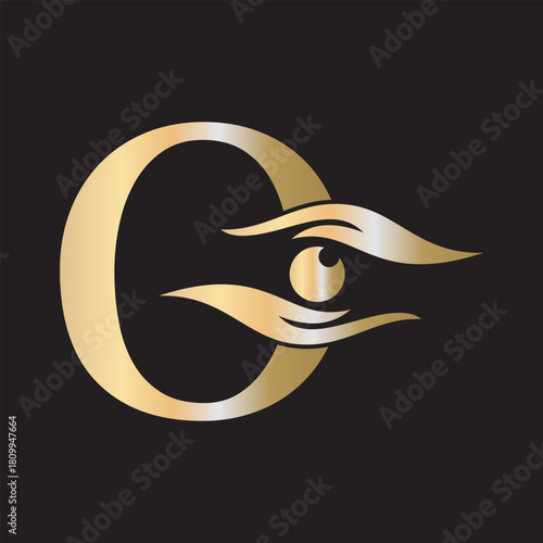 Initial Letter O Charity Logo Combine with Hand and Eye Symbol