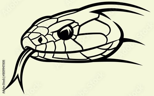 Illustration of an eastern garter snake in a natural setting