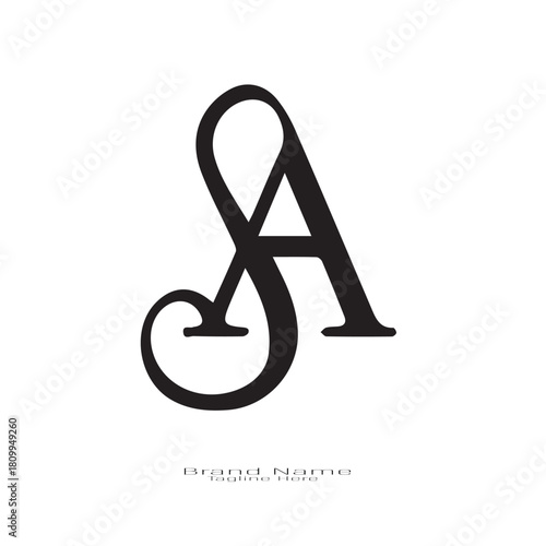 SA  letter mark and monogram branding logo design with a leaf. And your best choice.	